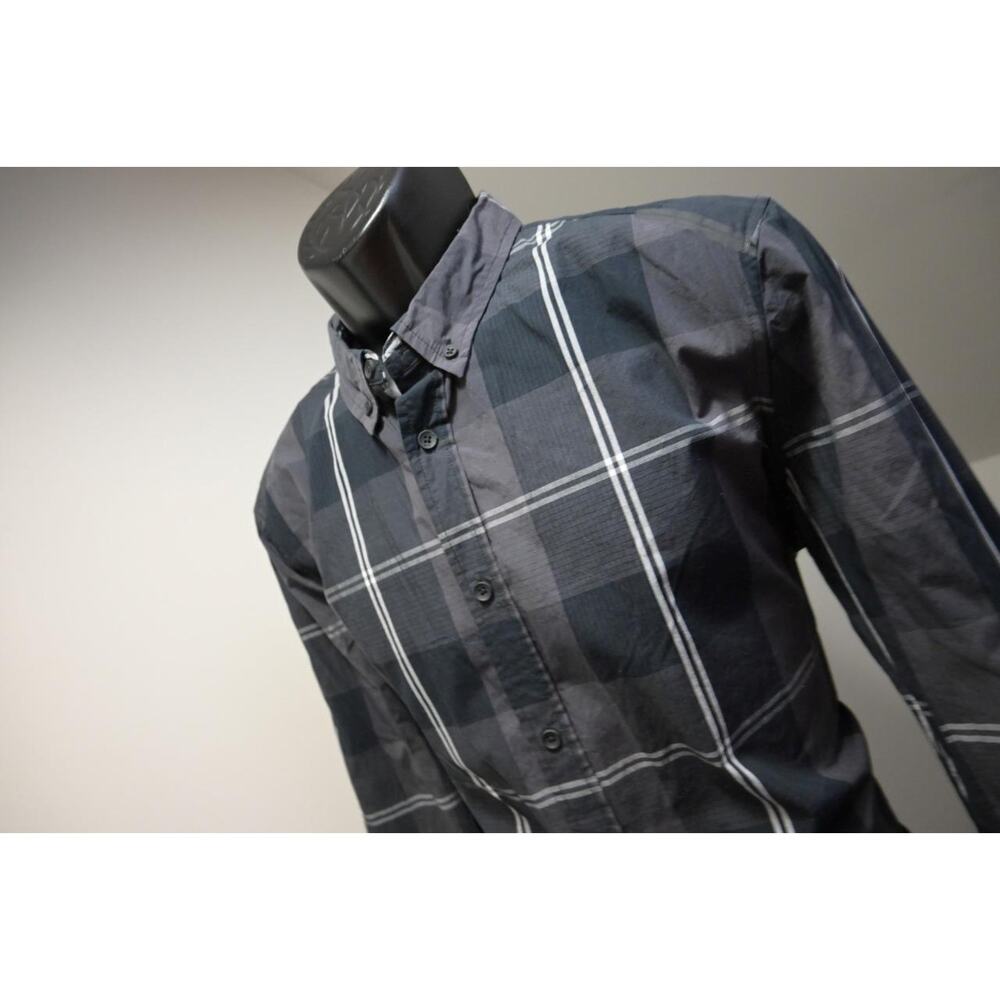 Oakley Button Up Dress Shirt Stretch Plaid‎ Long Sleeve Mens Sz Large